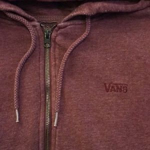 Burgundy zipper Vans hoodie